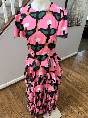 RHODE Resort Serena Ruffle Maxi Dress In Rose Bloom Size 2